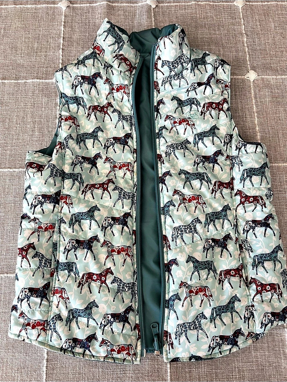 Girls Ariat Reversible Horse Print Vest